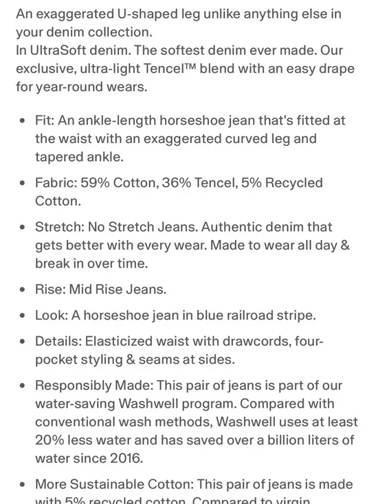 Gap Mid Rise Ultra soft denim Easy Stripe Horseshoe jeans size small NEW! - Picture 6 of 13